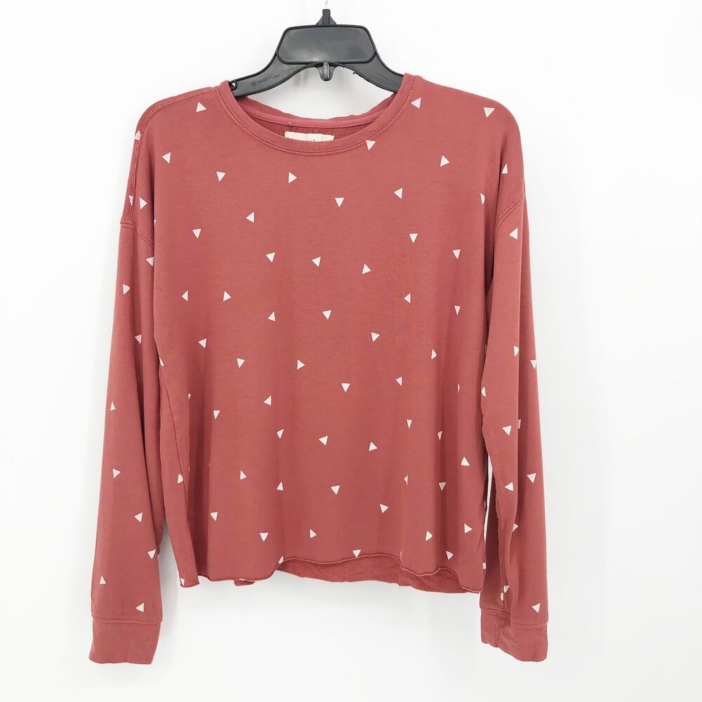 Thread + Supply Womens Pullover Sweatshirt Small Pink Geometric Print EUC